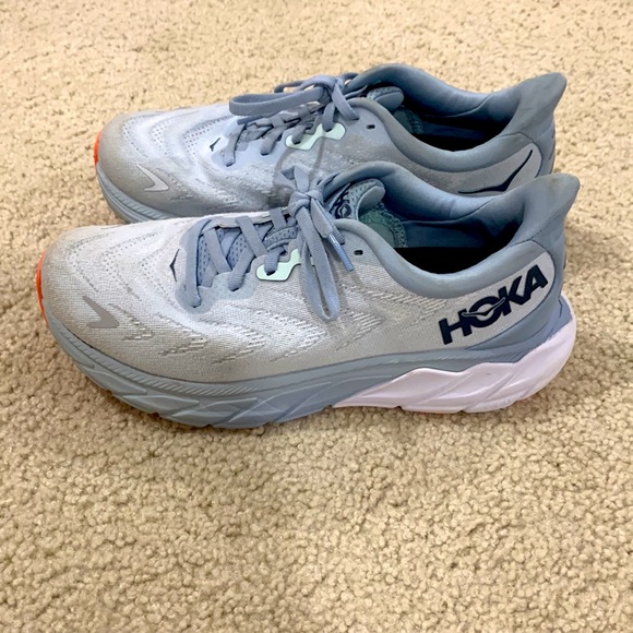 WOMENS 7.5 blue and white HOKAS - Picture 2 of 4